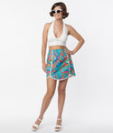 Daisy River Psychedelic Scallop Hem Mini Skirt