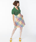 Pocketed Short Gingham Print Dress by Smak Parlour