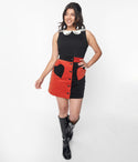 & Black Heart Match Game Mini Skirt