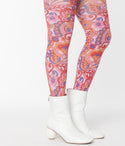 Womens Floral Print Footed  Tights by Smak Parlour