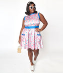 Plus Size Floral Print Satin Dress