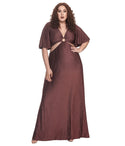 Plus Size V-neck Knit Cutout Short Sleeves Sleeves Maxi Dress