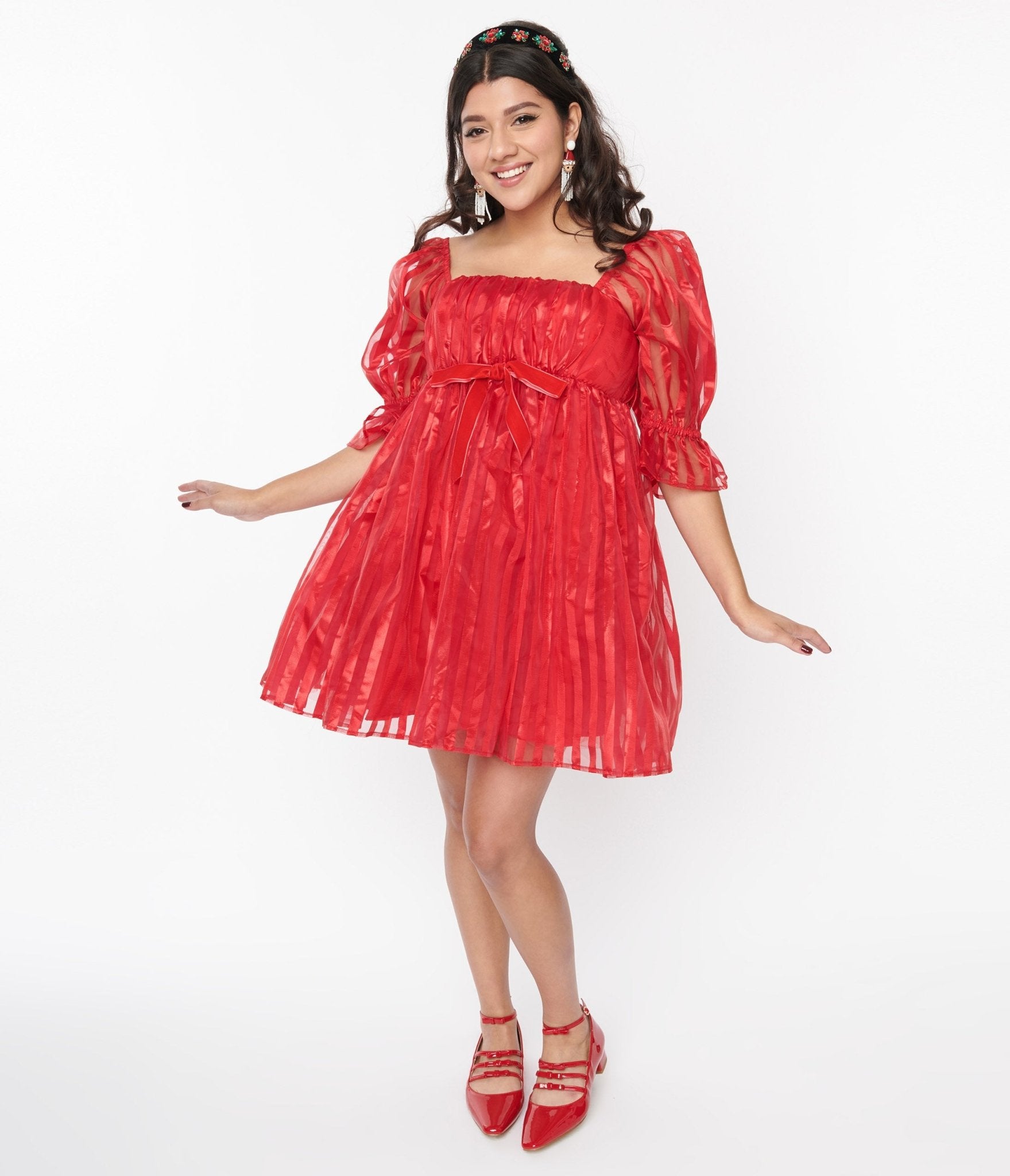 

Smak Parlour Red Striped Love Interest Babydoll Dress