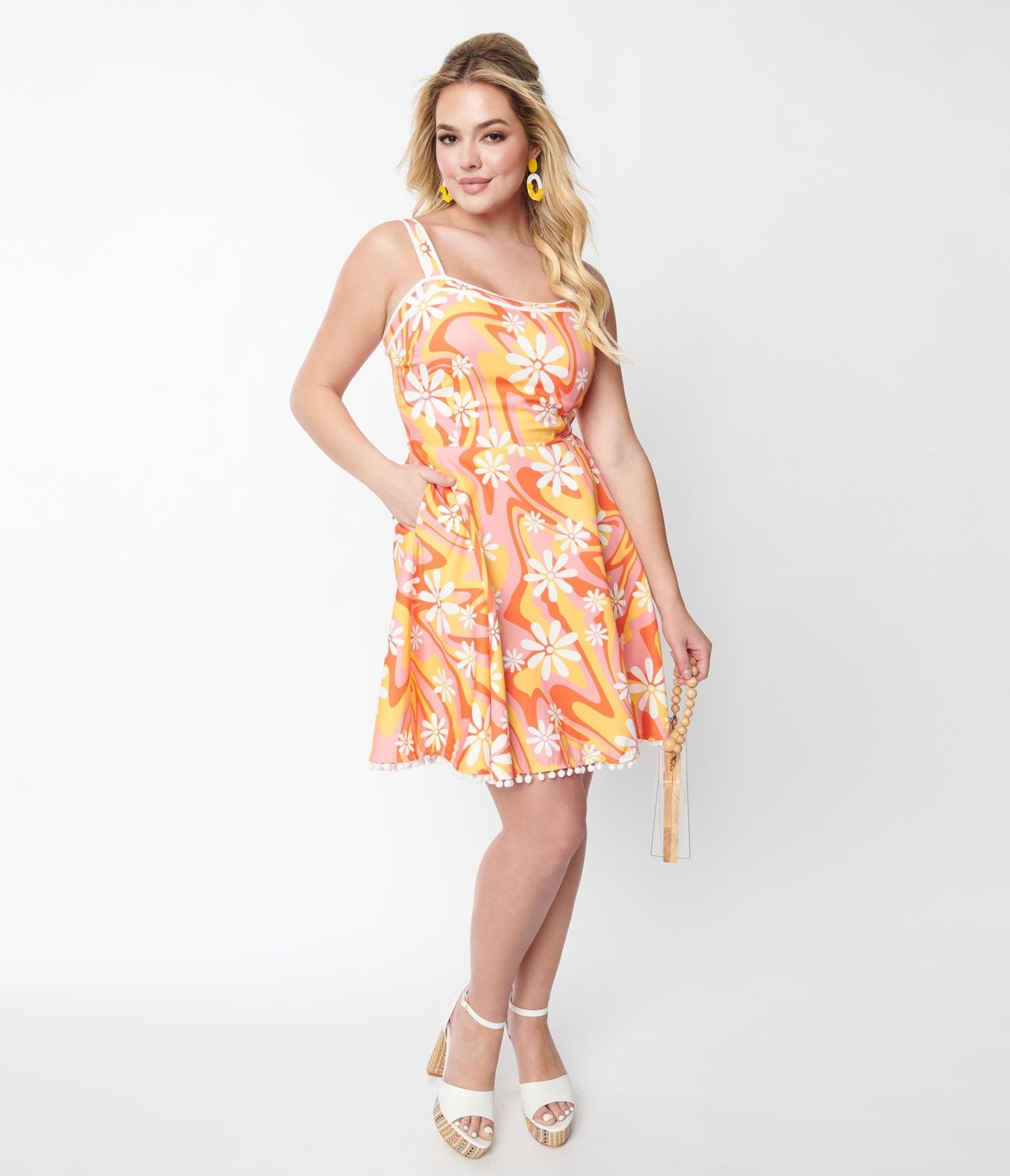 

Smak Parlour Yellow Psychedelic Sweetheart Flare Dress