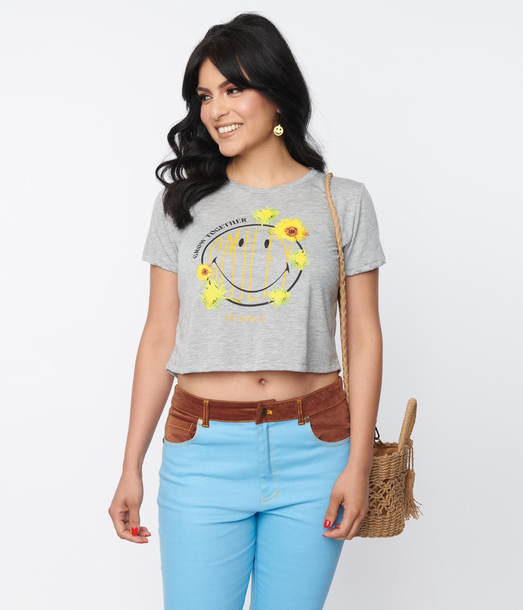 

Smiley X Unique Vintage Grow Together Crop Graphic Tee