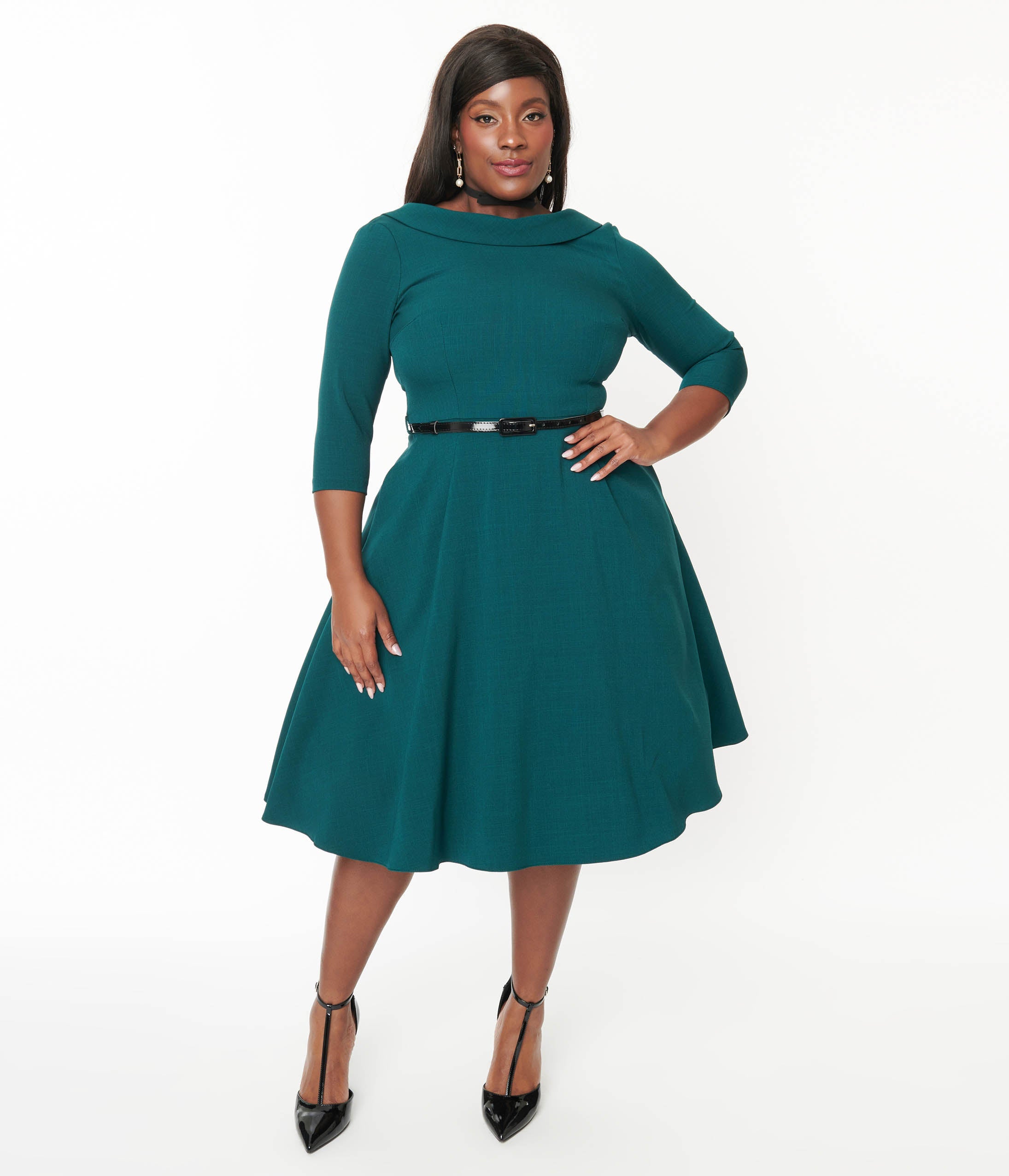 

The Pretty Dress Company Forest Green Grace Fit & Flare Dress