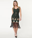 Sequined Mesh Side Zipper Beaded Knit Dress