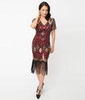 V-neck Beaded Mesh Sequined Short Sleeves Sleeves Chevron Print Dress