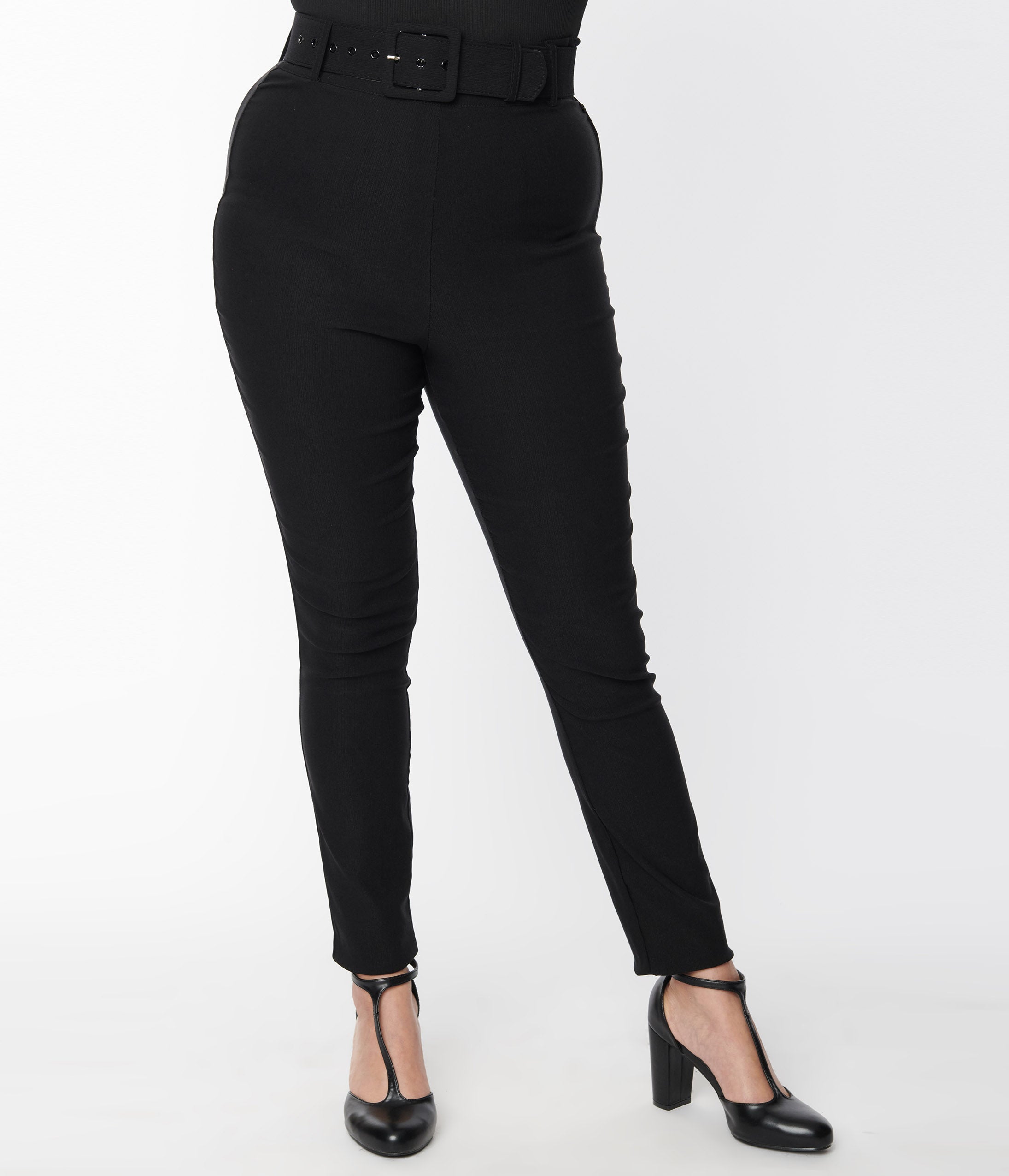 Vintage AGB Black Capri Pants Womens Size 14 Low Rise Stretch Career Preppy  