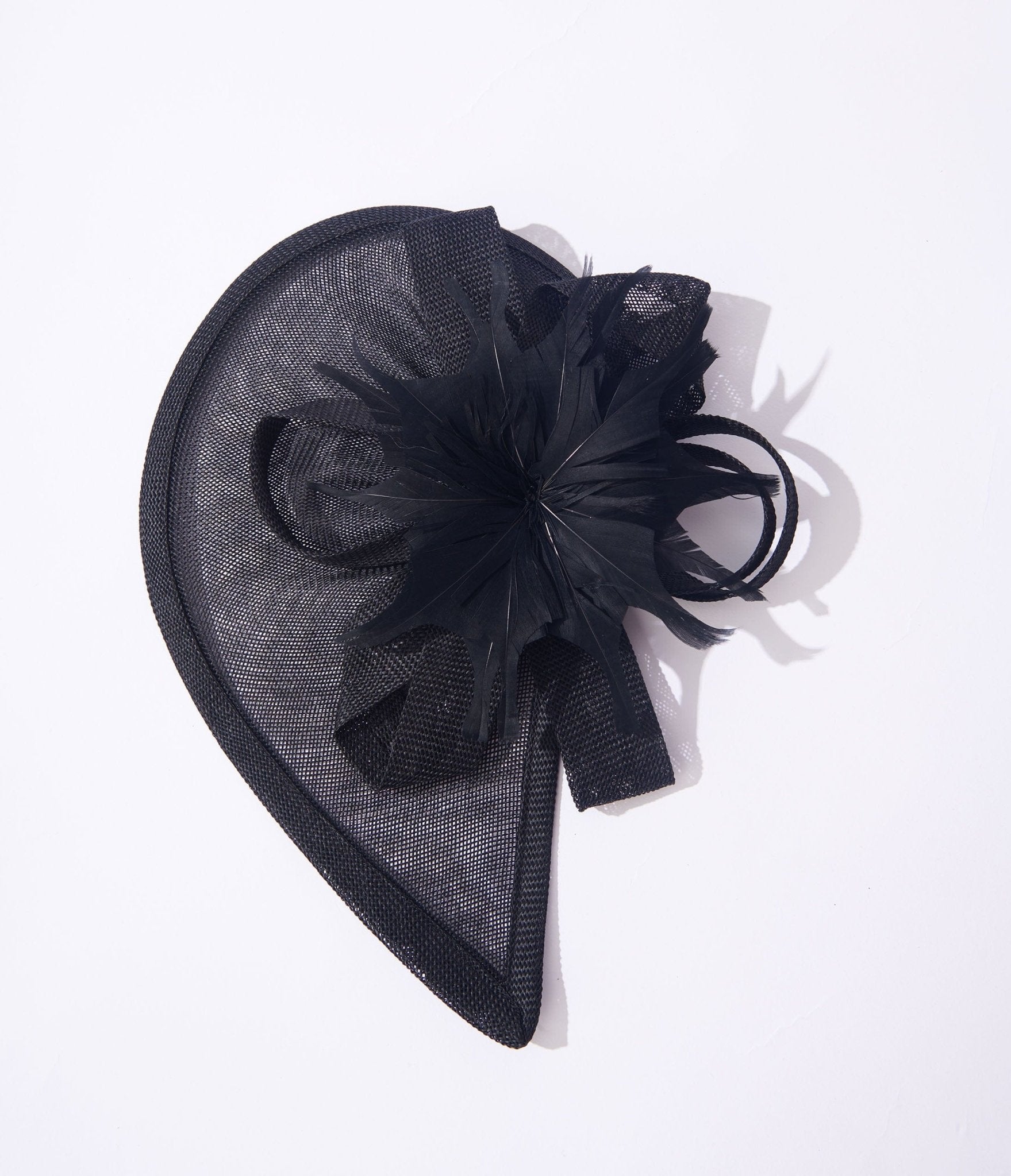 

Unique Vintage Black Feather Veil Fascinator