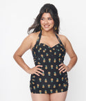 & Pineapple Print Corinne Sheath Swimsuit