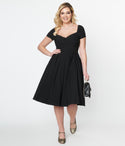 Swing-Skirt Back Zipper Vintage Fitted Short Sleeves Sleeves Off the Shoulder Sweetheart Dress