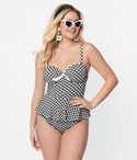 Black & Gingham Daphne Swim Bottoms