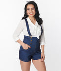 Denim Pinafore Shorts