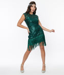 High-Neck Sweetheart Fitted Illusion Sheer Sequined Mesh Tiered Back Zipper Dress