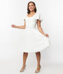 Pocketed Spaghetti Strap Swing-Skirt Wedding Dress