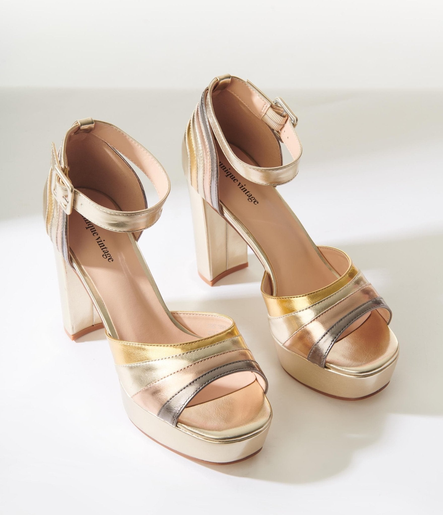 Gold High Heel Sandals - Luis Onofre - Portuguese Design Shoes