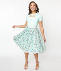 Belted Cutout Fitted General Print Fit-and-Flare Elasticized Waistline Dress