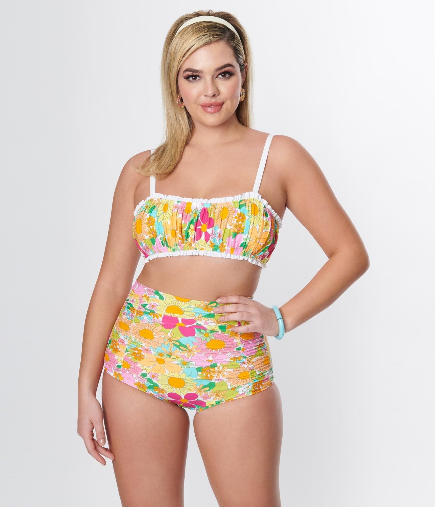 

Unique Vintage Multicolor 1970S Floral Monroe Swim Bottom