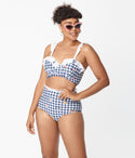 Gingham & Floral Southampton Swim Top