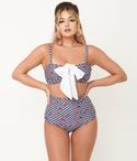 Gingham & Ladybug Print High Waist Louise Swim Bottom