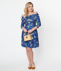 & Orchard Print Off Shoulder Flare Dress