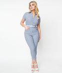 Navy & Gingham Bold Moment Jumpsuit