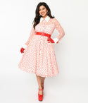 Pocketed Vintage Belted Swing-Skirt Dress