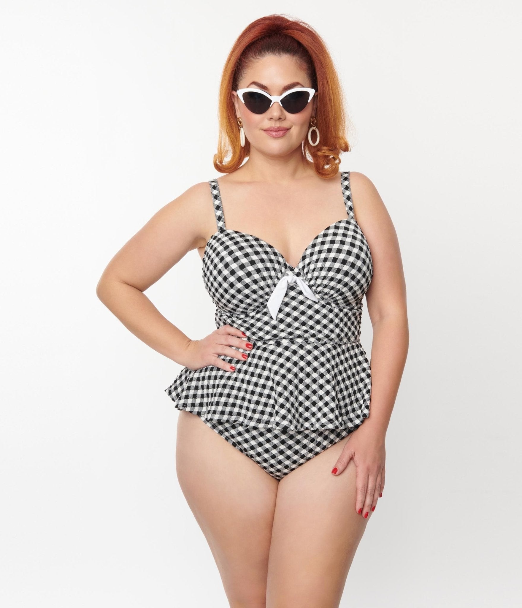 Always For Me Navy and White Dots Plus Size Daphne Bandeau