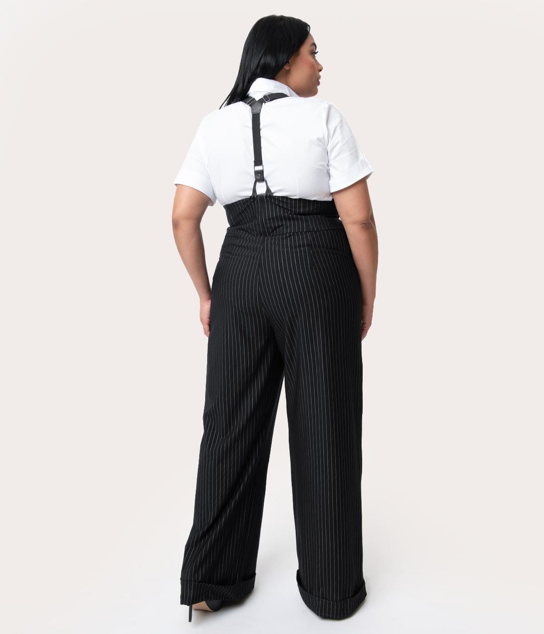 Unique Vintage 1940s Black Satin High Waist Ginger Pants