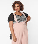 Plus 1940s Black & Striped Short Sleeve Bodysuit