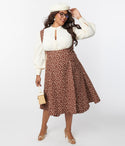 Plus & Cream Floral Amma Suspender Swing Skirt