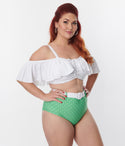 Plus Ruffle Swim Top