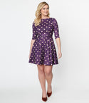 Fitted Princess Seams Waistline Fit-and-Flare Dress