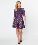 Princess Seams Waistline Fit-and-Flare Fitted Dress