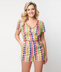 1940s Rainbow Heart Romper