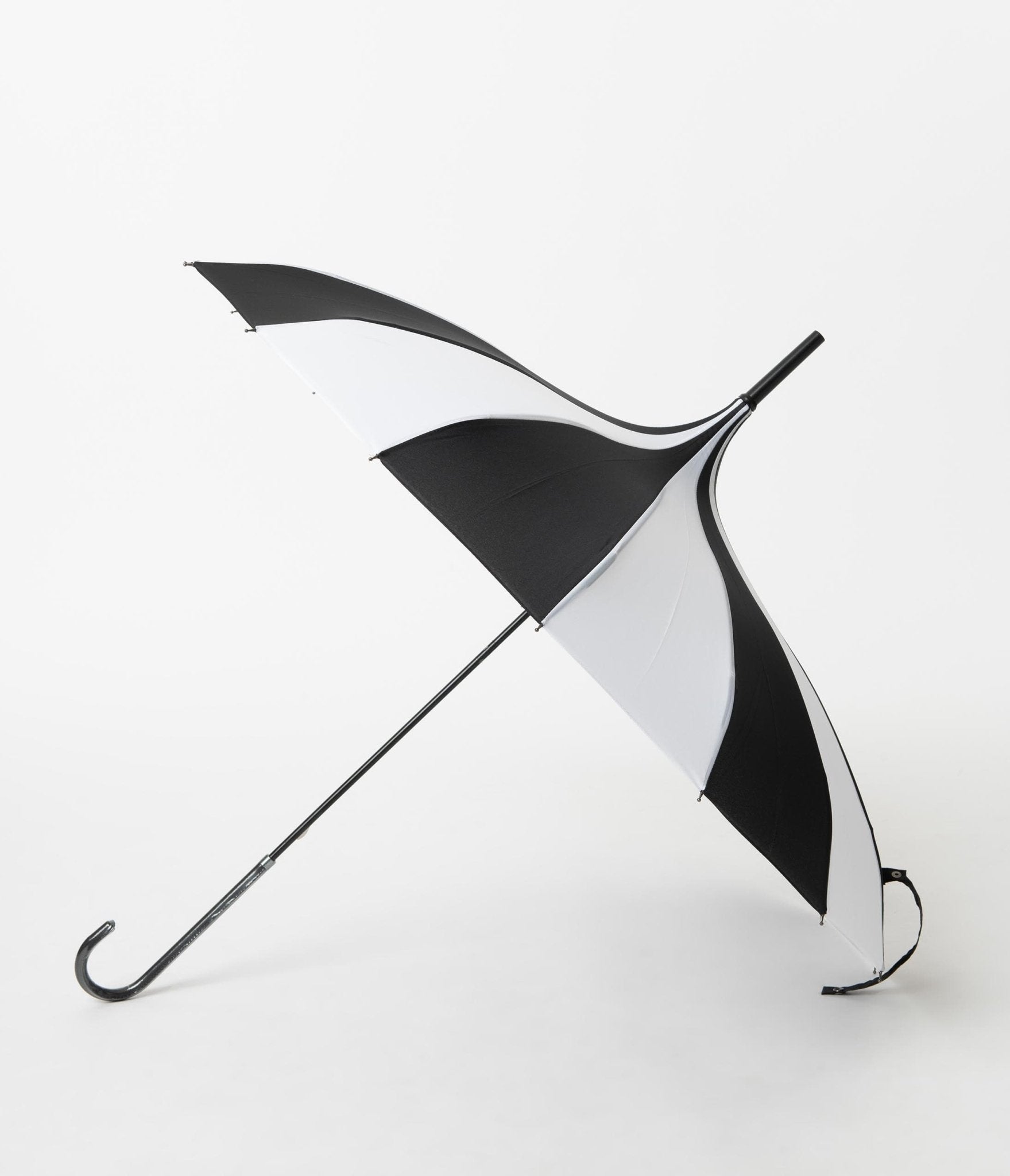 

Unique Vintage Retro Style Black & White Stripe Pagoda Umbrella