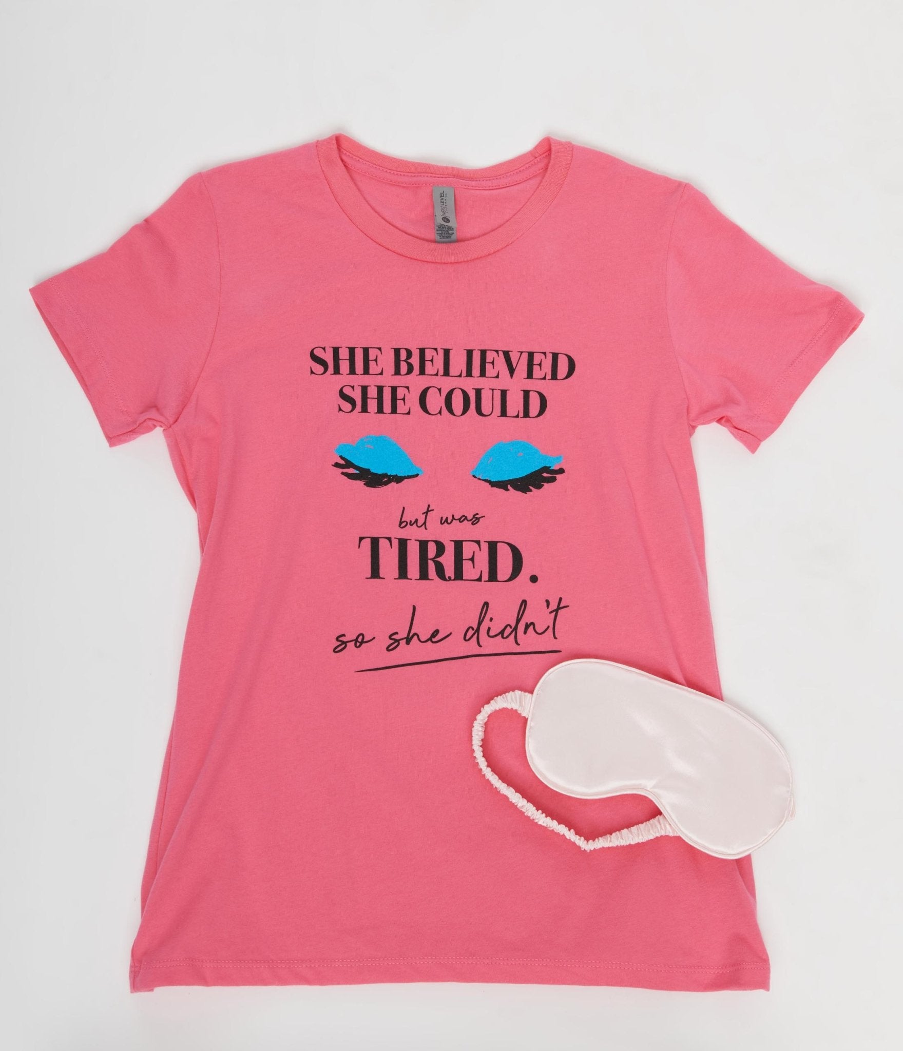 

Unique Vintage She Believed She Could Pink Fitted Womens Graphic Tee