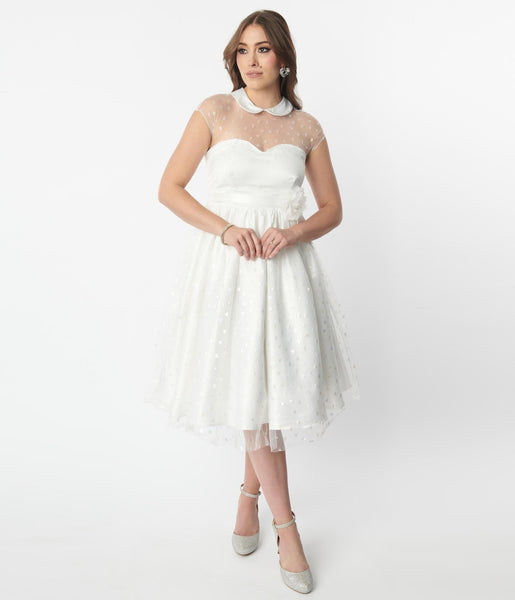 General Print Swing-Skirt Satin Button Closure Fitted Belted Mesh Back Zipper Pocketed Wedding Dress