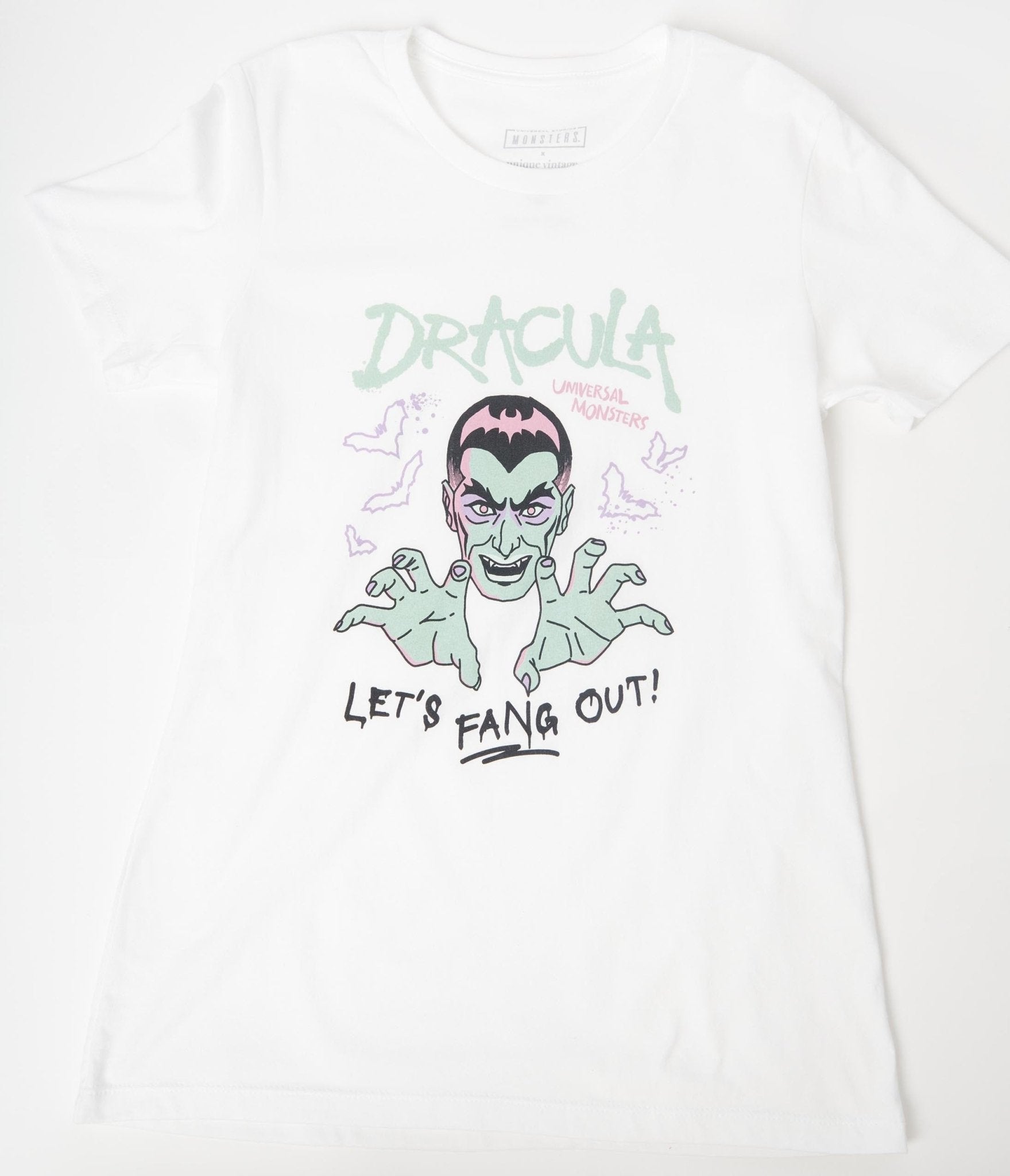 

Universal Monsters X Unique Vintage White Let's Fang Out Fitted Tee