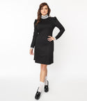 Collared Long Sleeves Shift Dress