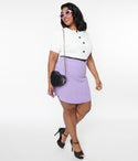 Fitted Puff Sleeves Sleeves Fit-and-Flare Collared Short Dress