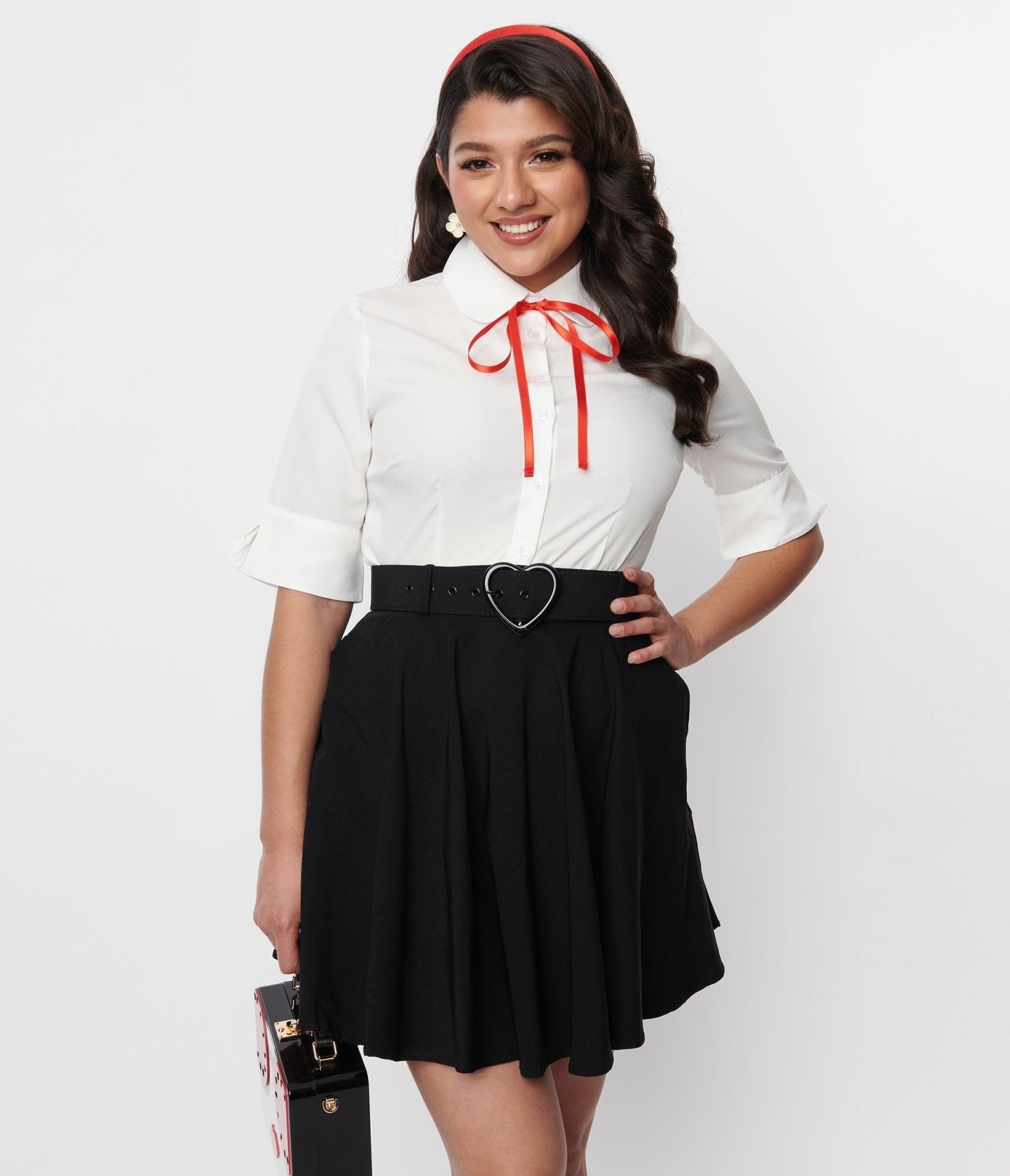 

White Interchangeable Ribbon Lori Ann Blouse