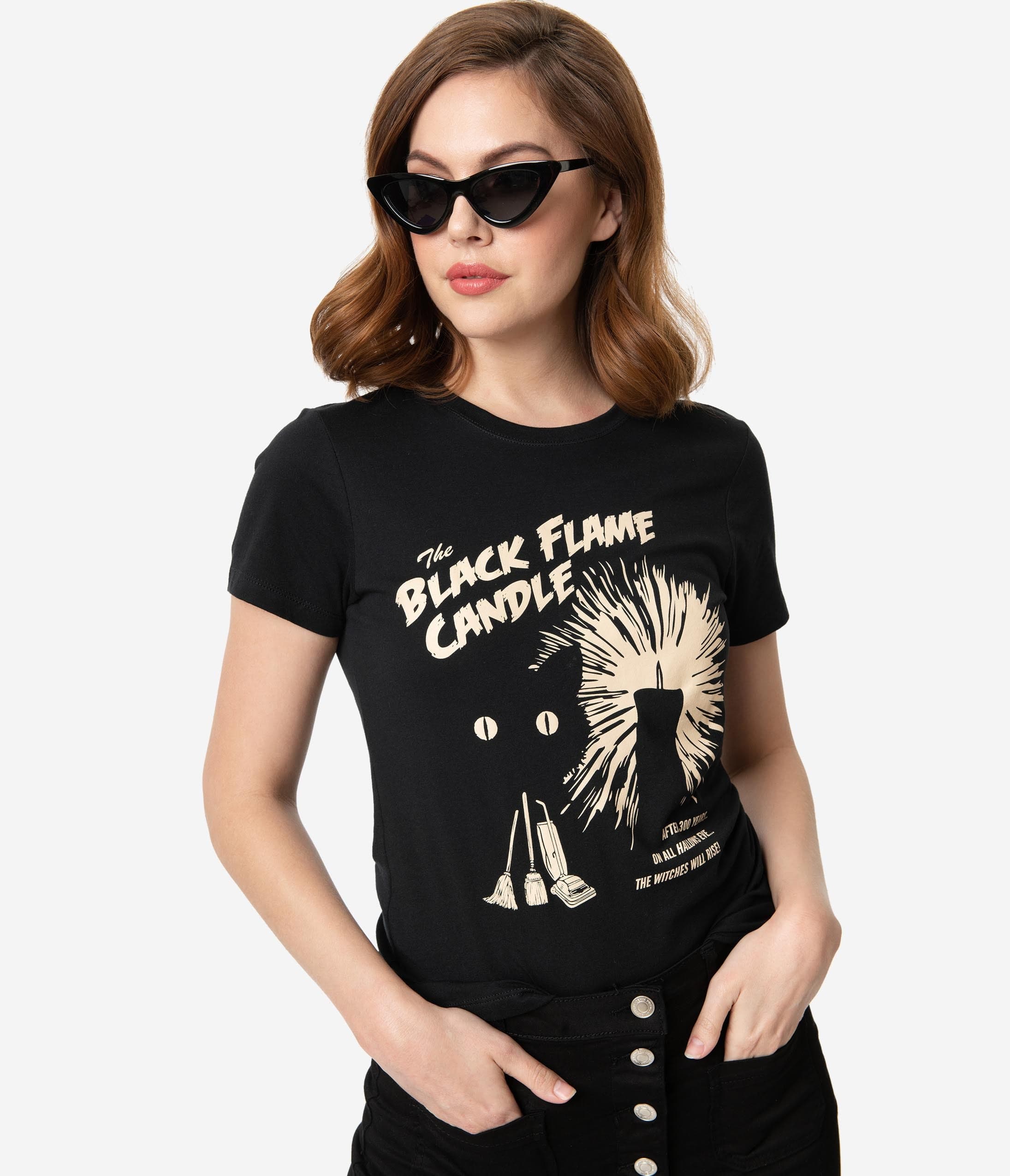 

Whosits And Whatsits Black Flame Candle Womens Tee