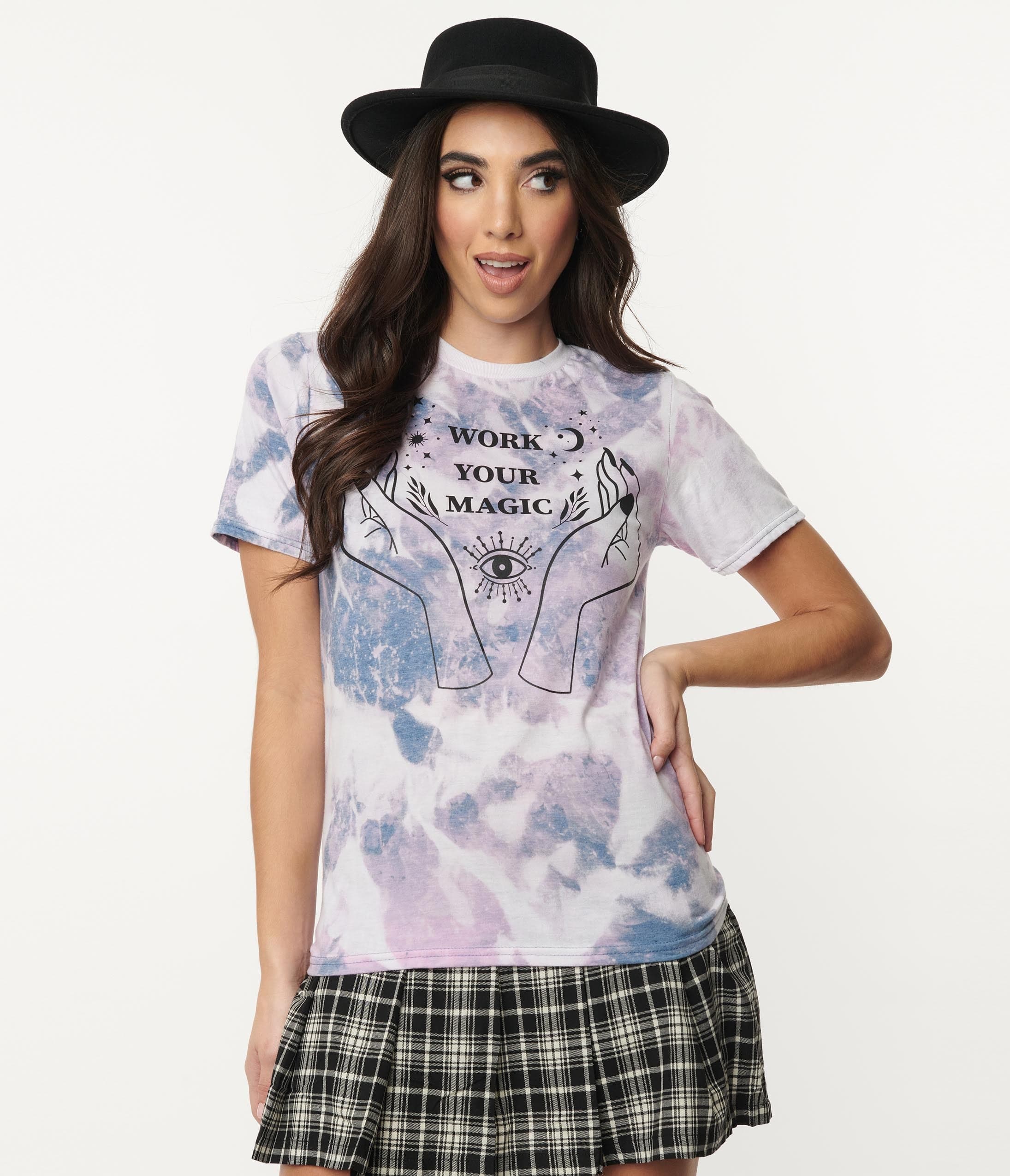 

Work Your Magic Tie Dye Fitted Graphic Tee
