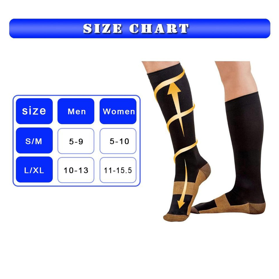 Copper Fit Compression Socks Size Chart