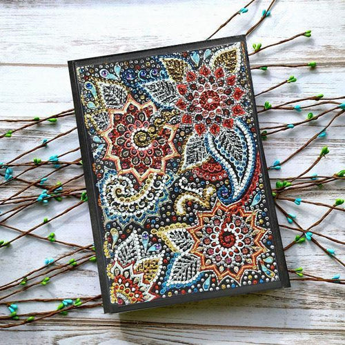 Glimmering Flowers - Diamond Painting A5 Notebook-EasyWhim