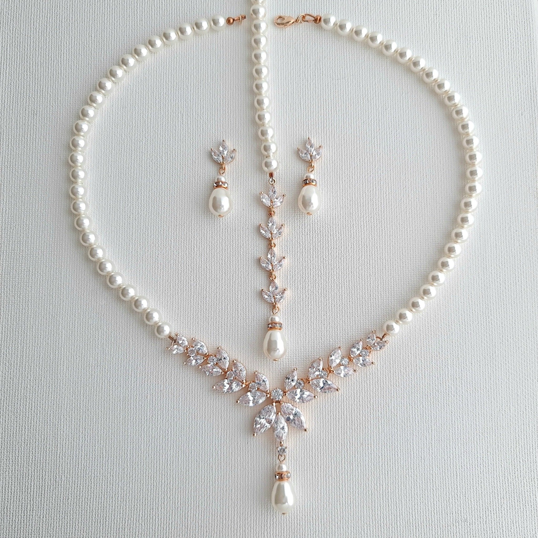 Baroque Pearl Necklace and Earrings Set 1 | Linjer Jewelry