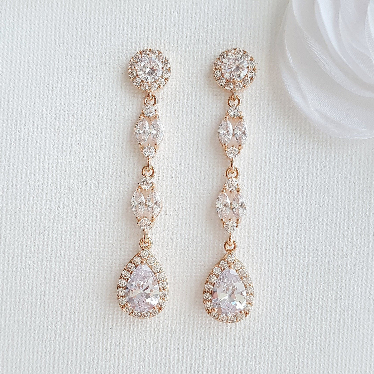 Long Crystal Earrings For Weddings, Formal, Prom- Poetry Designs ...