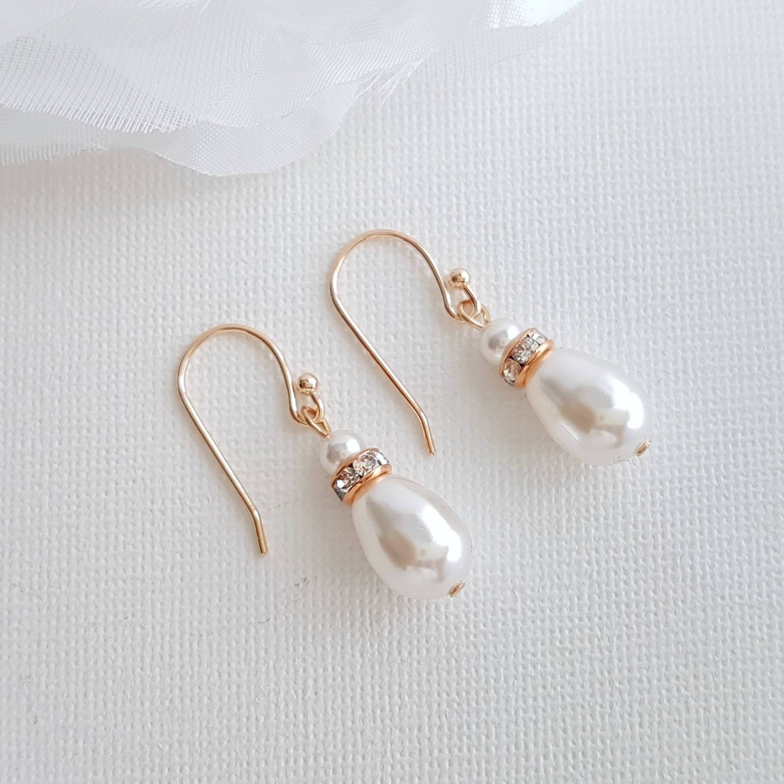 Simple Drop Earrings in Rose Gold 